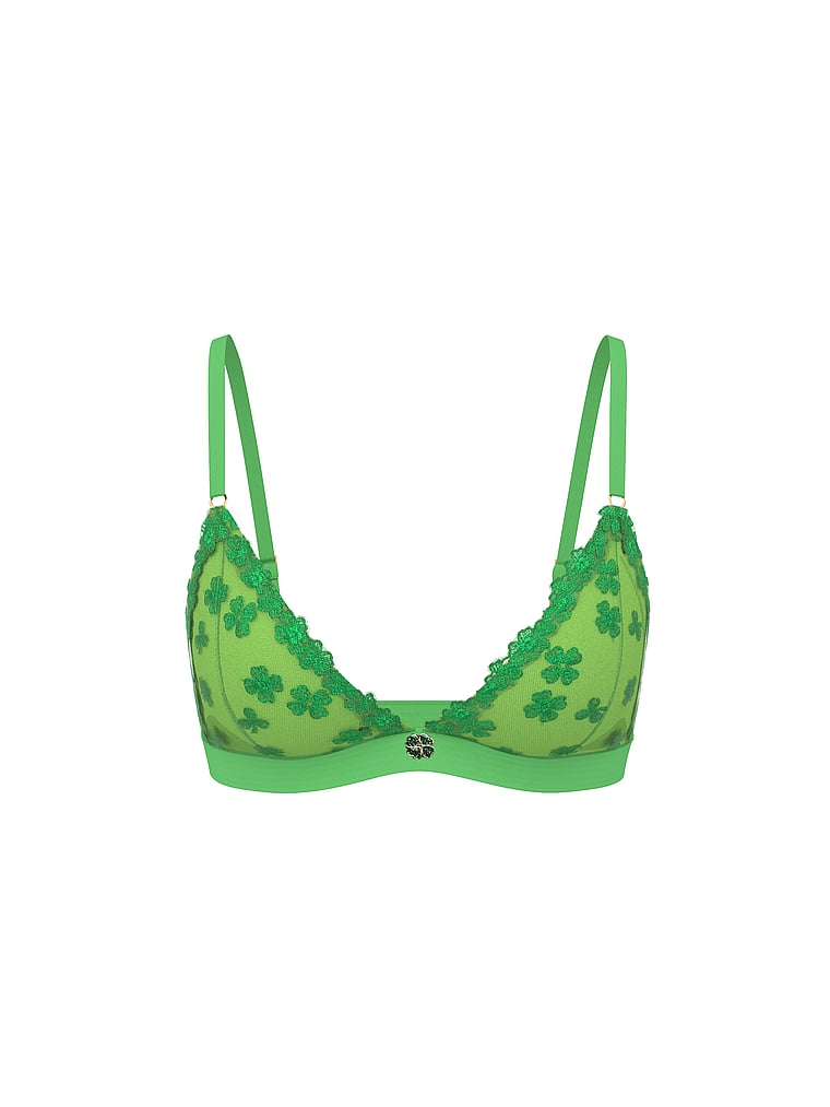 PINK Wink PINK Wink™ Unlined Triangle Bralette, Wild Green, offModelFront, 3 of 3