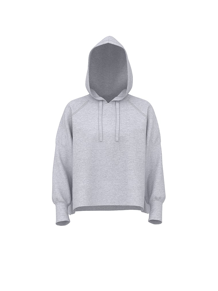 Victoria's Secret, Victoria's Secret Luxe Knit Hoodie, Medium Heather Grey, offModelFront, 3 of 3