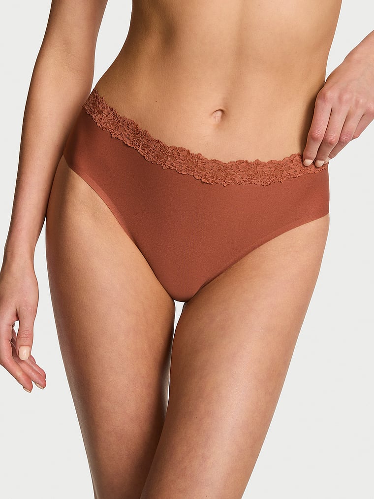 Body by Victoria Flex Lace-Trim Mid-Rise Bikini Panty