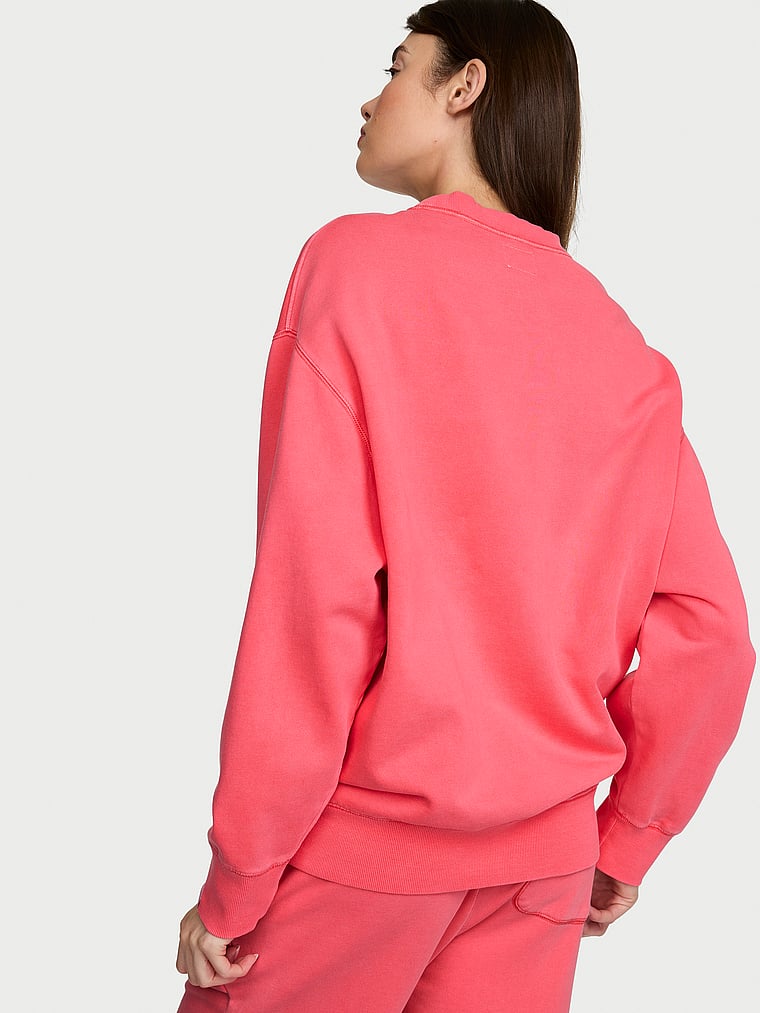 Victoria's Secret, Angel Essentials Iconic Fleece Crewneck Sweatshirt, Poppy, onModelBack, 2 of 4