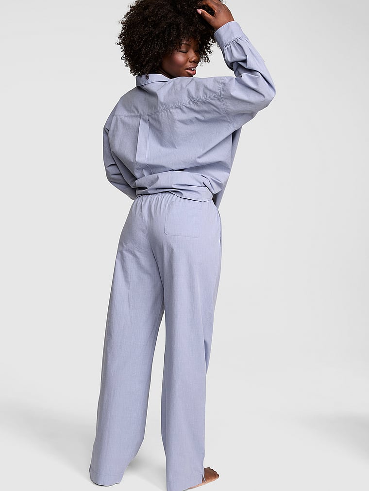 PINK Sweet Dreams Pajama Pants, Soft Blue, onModelBack, 2 of 3 Fanta is 5'11" or 180cm and wears Large