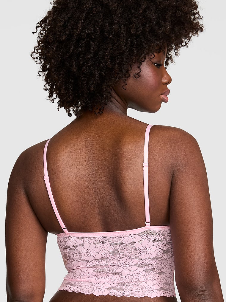PINK Wink PINK Wink™ Longline Triangle Bralette, Boardwalk Pink, onModelBack, 2 of 4 Fanta is 5'11" and wears 34D or Medium