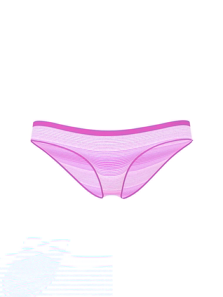 PINK Seamless Brazilian Panty, Pink Lollipop Ombre Stripes, offModelFront, 3 of 3