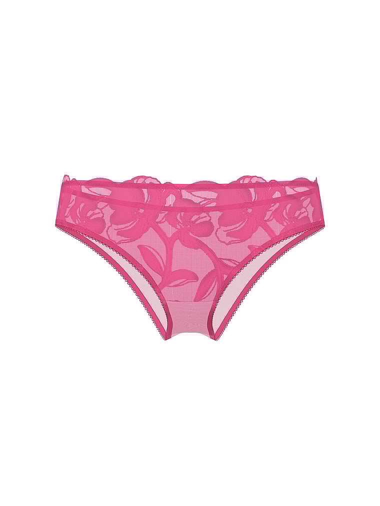 Pop Floral Embroidery Thong Panty
