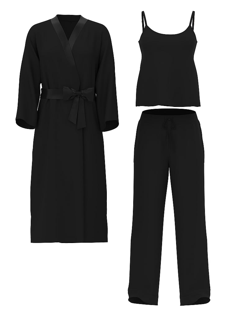 Victoria's Secret, Victoria's Secret SoSoft™ Modal 3-Piece Set, Black, offModelFront, 3 of 4