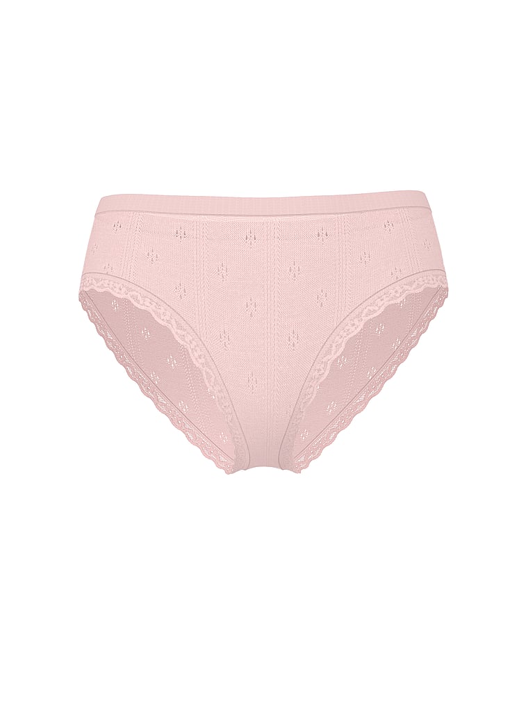 Victoria's Secret, Seamless Seamless High-Leg Brief Panty, Angel Pink, offModelFront, 1 of 3