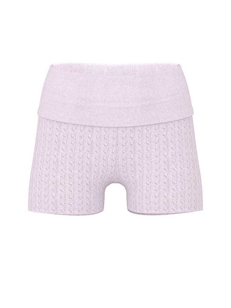 PINK by Frankies Bikinis Hudson Cable Knit Short, Pink Tulip, offModelFront, 4 of 4