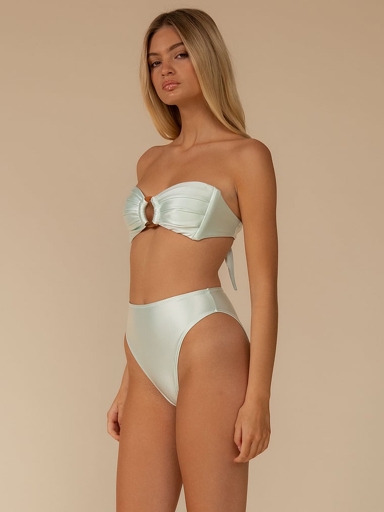 Victoria's Secret, Montce Seafoam Silkie Paula Bikini Bottom, Seafoam Silkie, onModelSide, 3 of 4