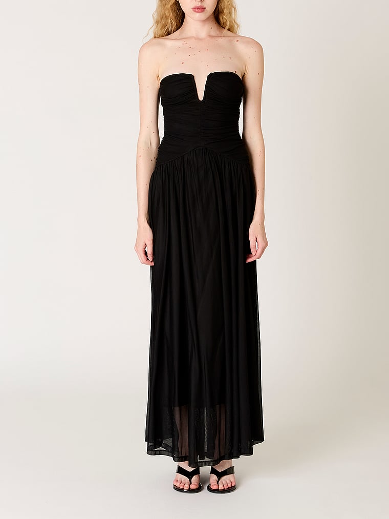 Victoria's Secret, Nia Beverly Dress, Black, onModelFront, 1 of 3