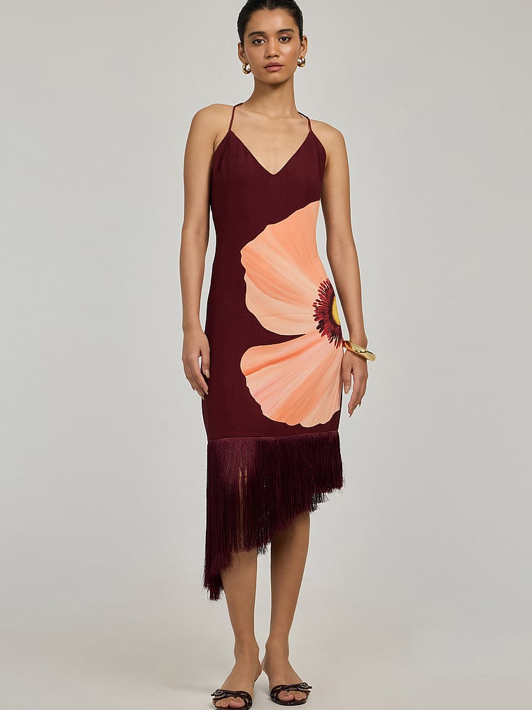 Victoria's Secret, Summer Away Astoria Dress, Poppy Rouge, onModelFront, 1 of 4