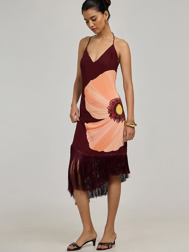 Victoria's Secret, Summer Away Astoria Dress, Poppy Rouge, onModelSide, 3 of 4