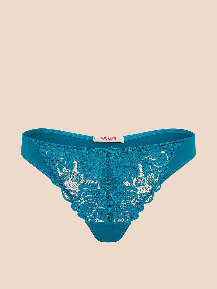 Victoria's Secret, Adore Me London Thong Panty, Crystal Teal, offModelFront, 3 of 3