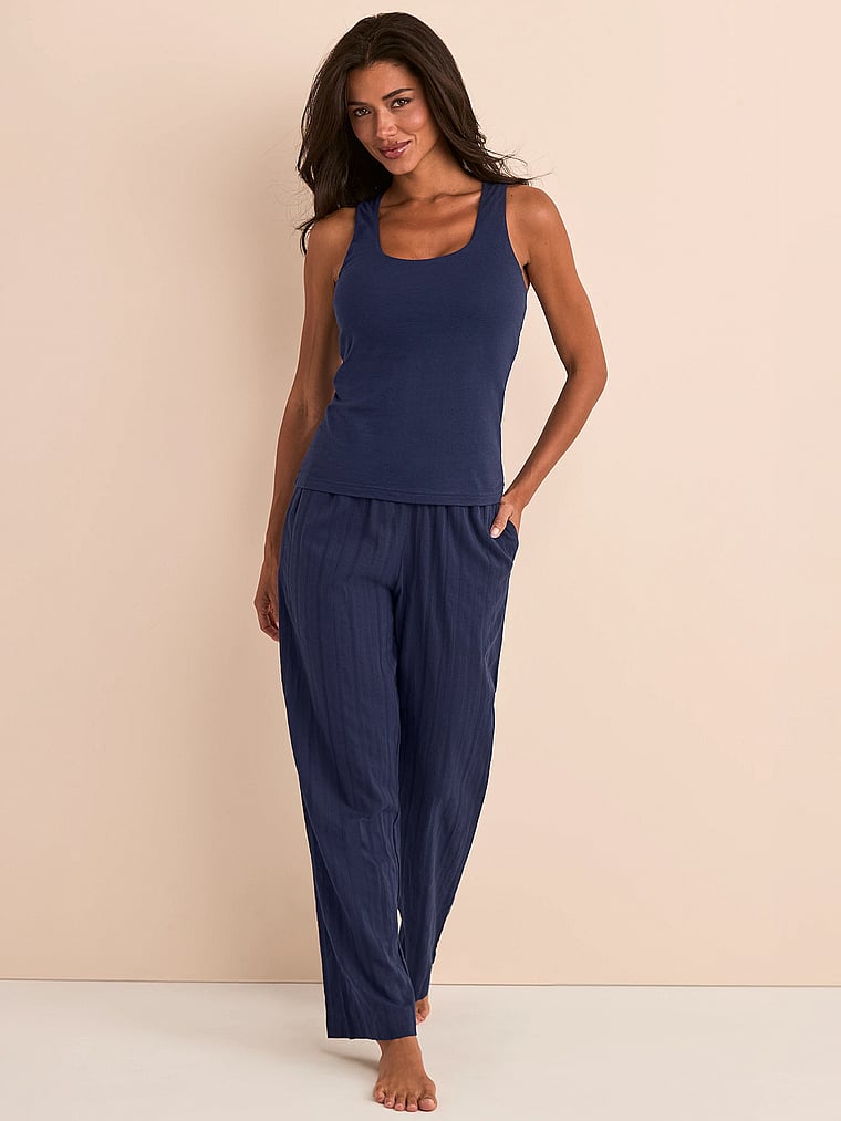 Victoria's Secret, Adore Me Kirsten Lounge Set, Medieval Blue, onModelFront, 1 of 2