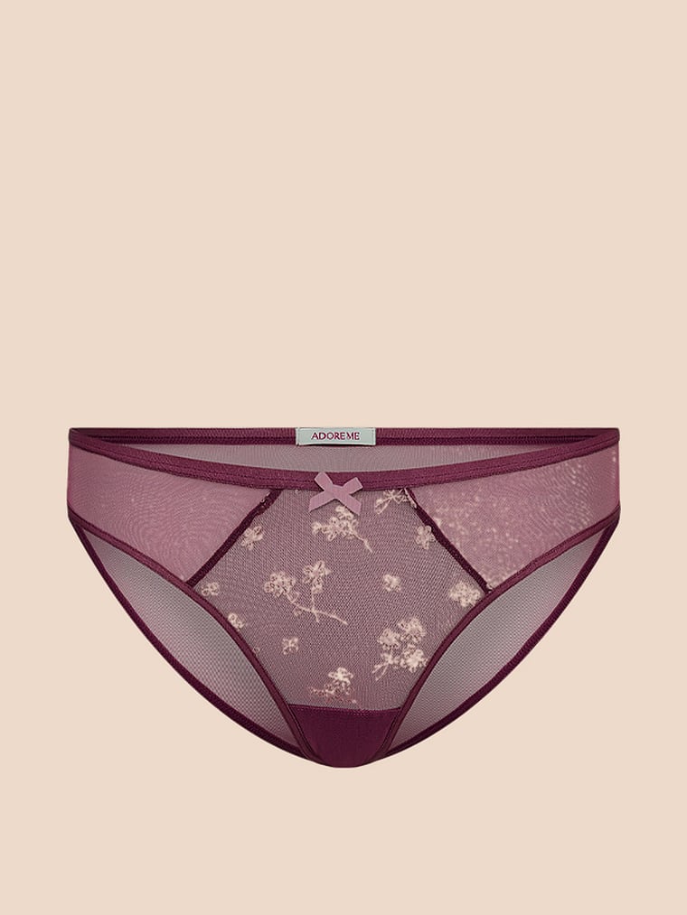 Victoria's Secret, Adore Me Clementin Brazilian Panty, Purple, offModelFront, 3 of 3