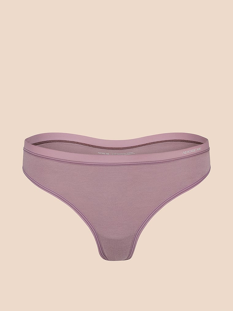Victoria's Secret, Adore Me Ezra Thong Panty, Purple, offModelFront, 3 of 3