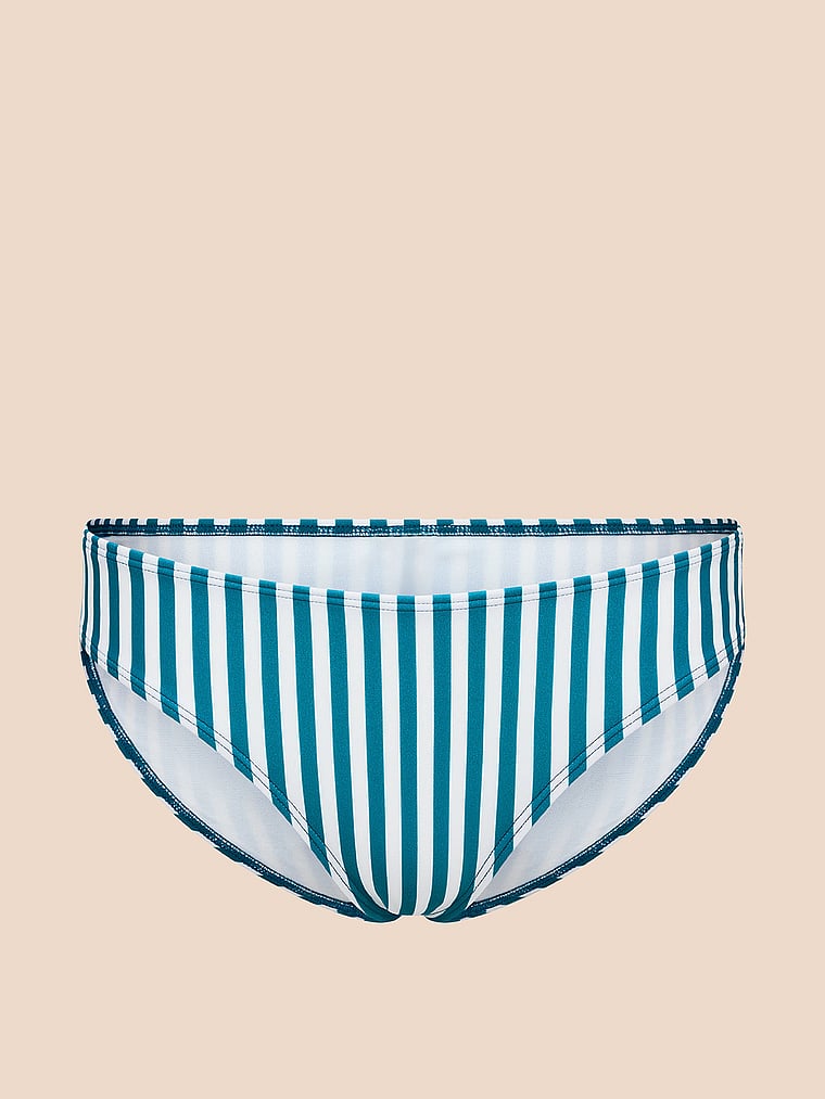 Victoria's Secret, Adore Me Shelbie Bikini Swim Bottom, Crystal Teal/ Bright White Str, offModelFront, 3 of 3