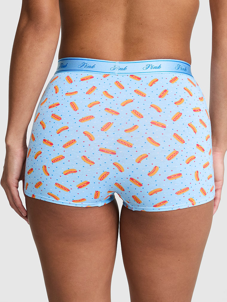 Logo Cotton High-Waist Boyshort Panty