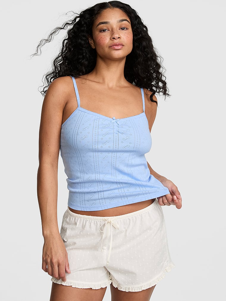 Buy Pointelle Sweetheart Cami, Winter White Ditsy Floral - Order
