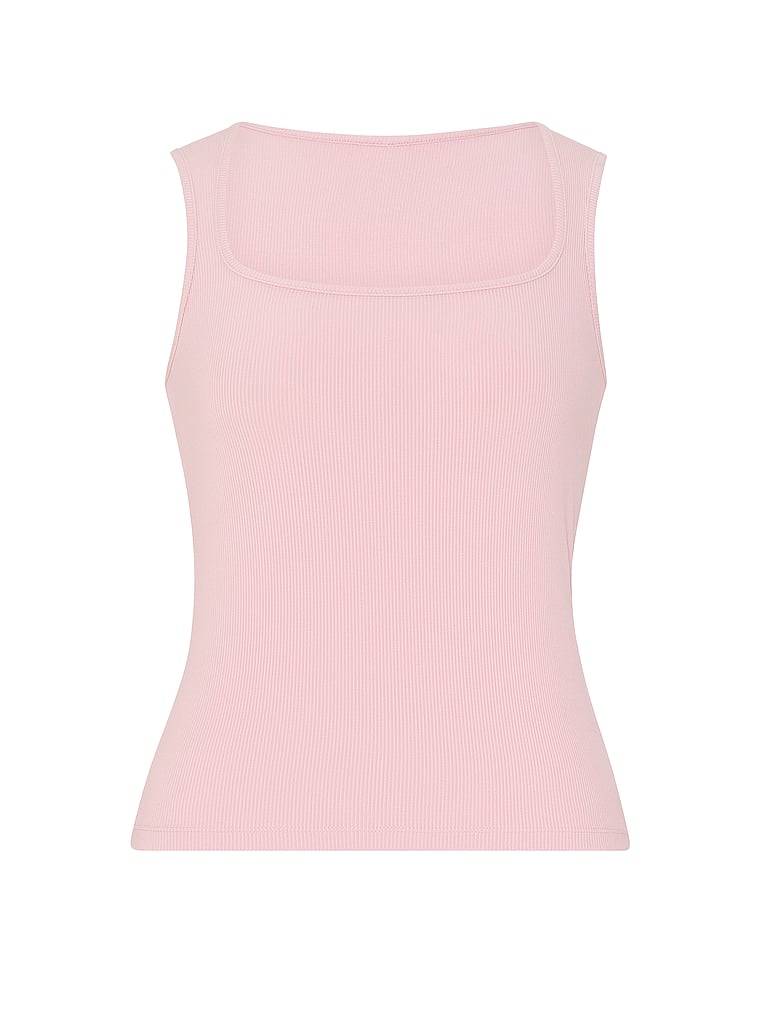 All-Day Soft Rib Square-Neck Tank Top
