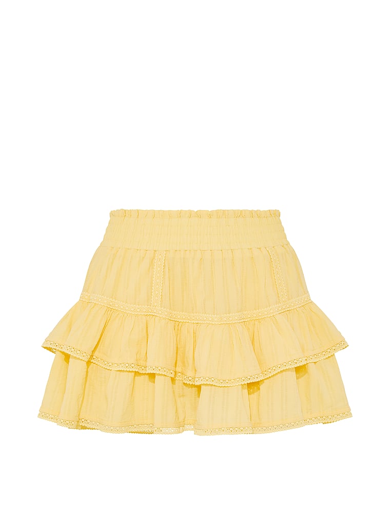 PINK Frill Seeker Ruﬄe Skort, Lemon Tree, offModelFront, 4 of 5