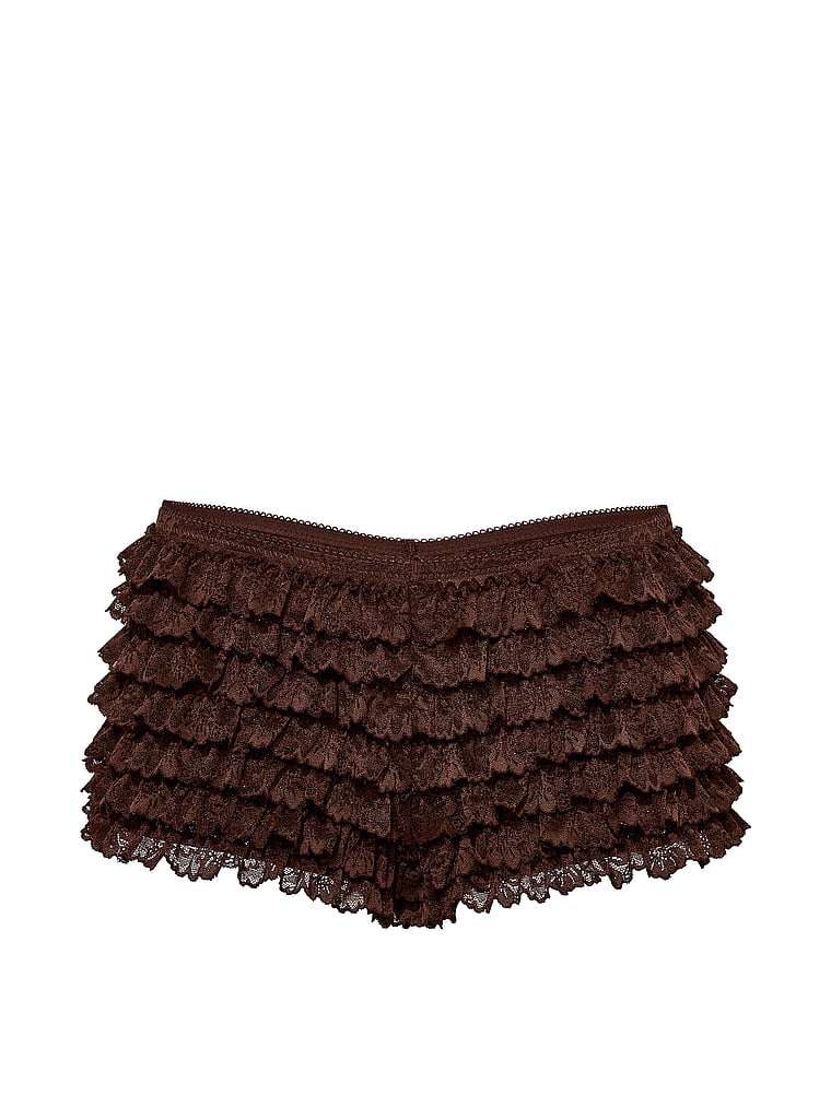 PINK GRWPINK™ Ruﬄe Bloomer Panty, Ganache, offModelFront, 3 of 3