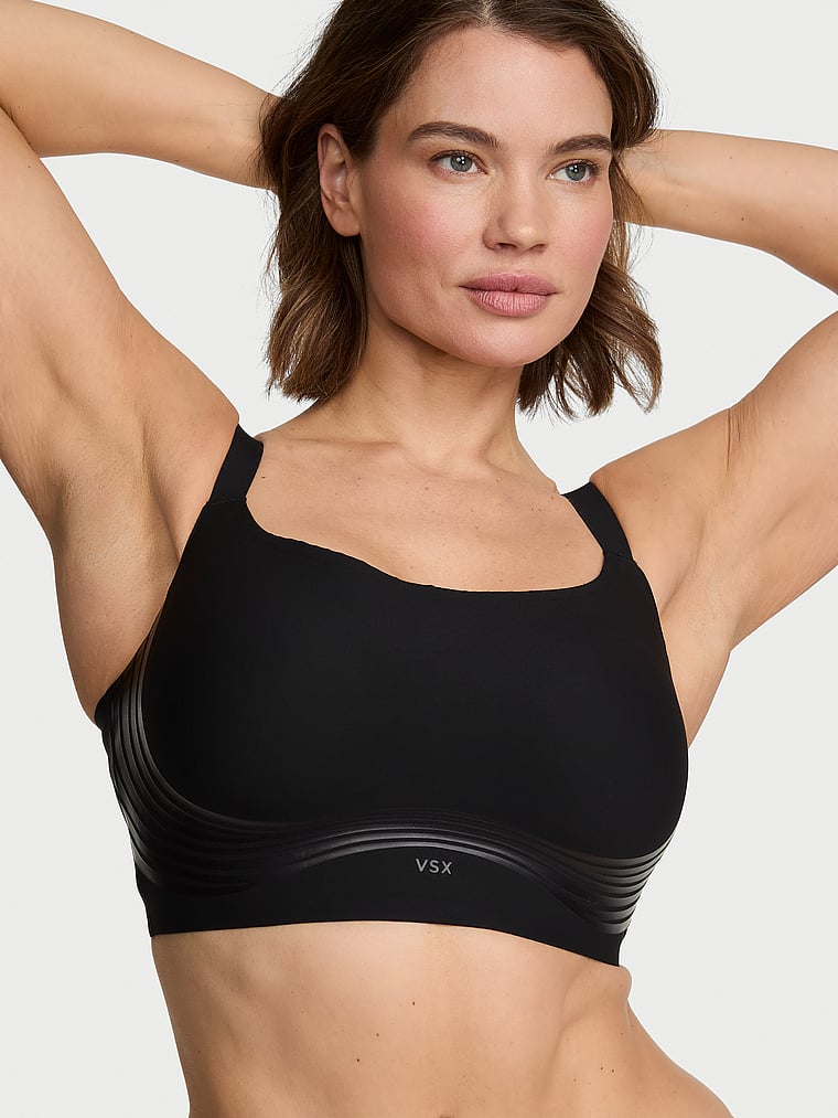 Victoria's Secret, VSX VSX Xcelerate™ Max Sports Bra, Black, onModelFront, 1 of 3