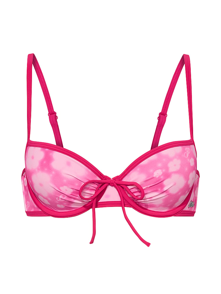PINK SWIM PINK Wink™ Push-Up Bikini Top, Spray Floral, offModelFront, 4 of 4