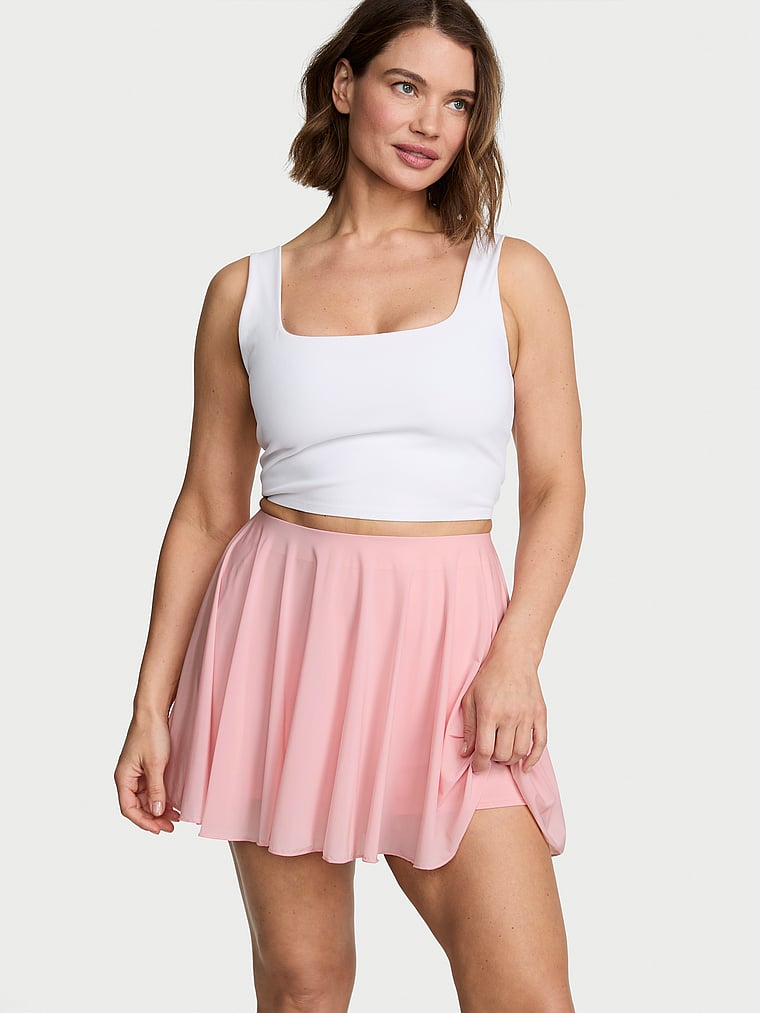 Victoria's Secret, VSX VSX Elevate™ Sheer Radiance Active Skirt, Dusk Pink, onModelFront, 2 of 5
