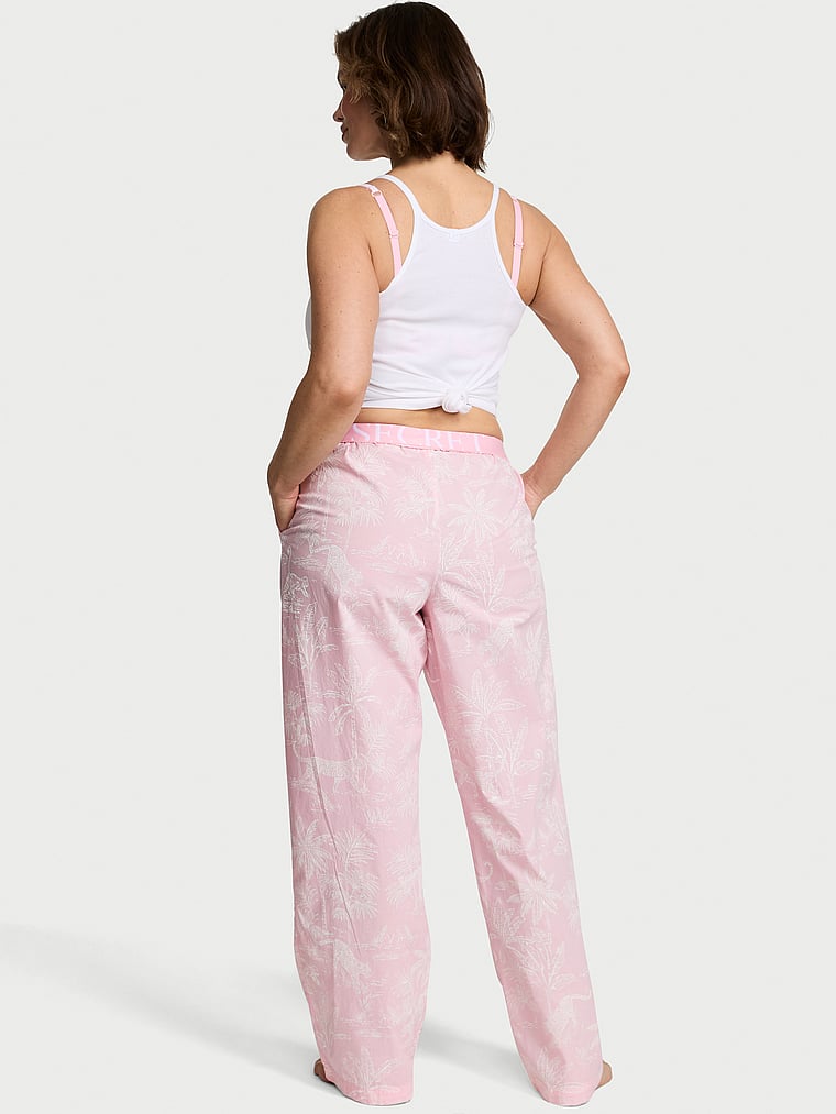 Victoria's Secret, Victoria's Secret Mix & Match Sleep Heritage Cotton Pajama Pants, Pink Jungle Toile, onModelSide, 4 of 6