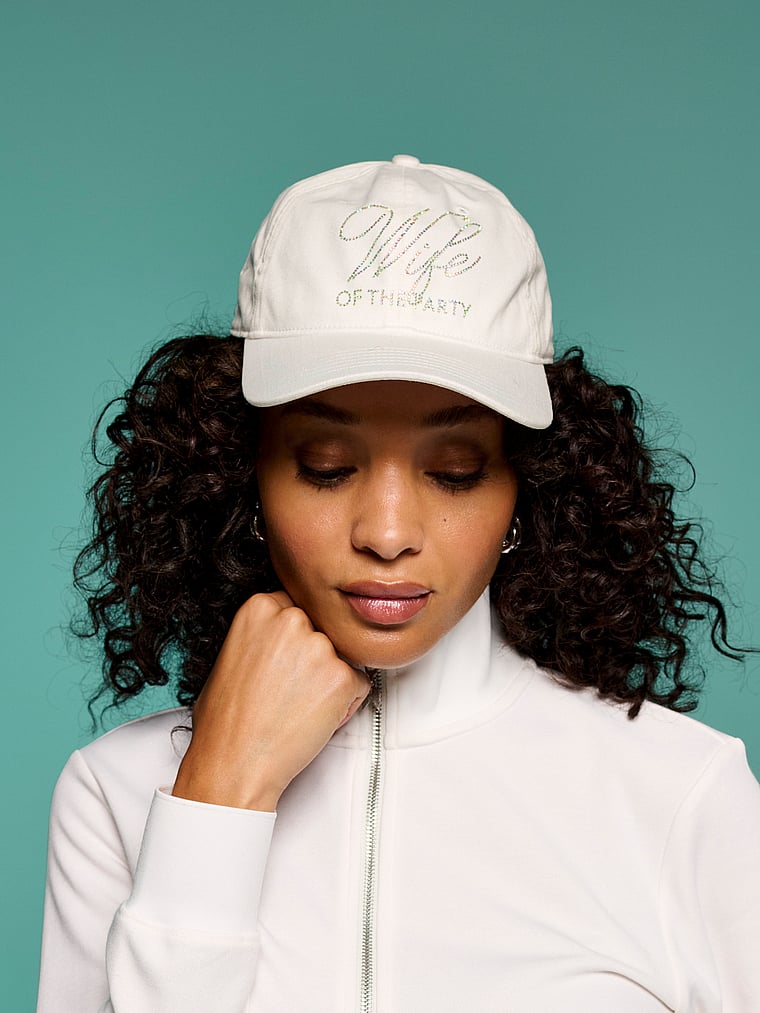 Victoria's Secret, Victoria's Secret Baseball Cap, White/Ivory, onModelFront, 1 of 3
