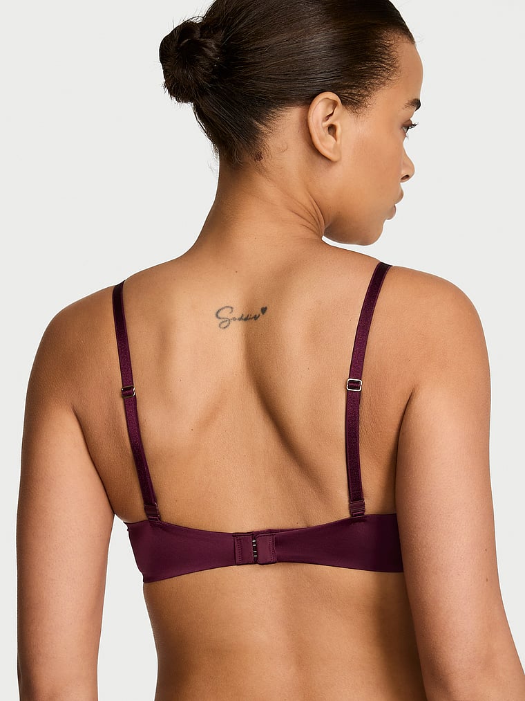 Victoria's Secret, Very Sexy Bombshell Logo Shine Strap Add-2-Cups Push-Up Bra, Rich Maroon, onModelBack, 4 of 4 Nisaa is 5'9" or 175cm and wears 34B or Small