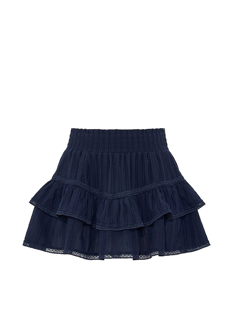 PINK Frill Seeker Ruffle Skort, Noir Navy, offModelFront, 3 of 4