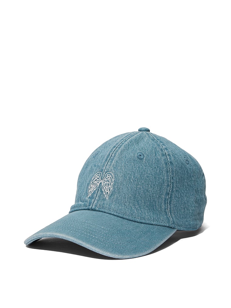 Victoria's Secret, Victoria's Secret Baseball Cap, Denim Wash, offModelFront, 3 of 3