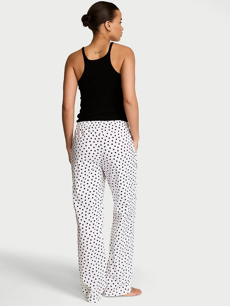Victoria's Secret, Victoria's Secret Mix & Match Sleep Heritage Cotton Pajama Pants, VS White Dots, onModelBack, 2 of 4 Nisaa is 5'9" or 175cm and wears Small