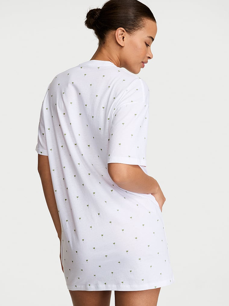 Buy 100% Cotton Oversize Sleep Tee, Vs White Mini Palms - Order ...
