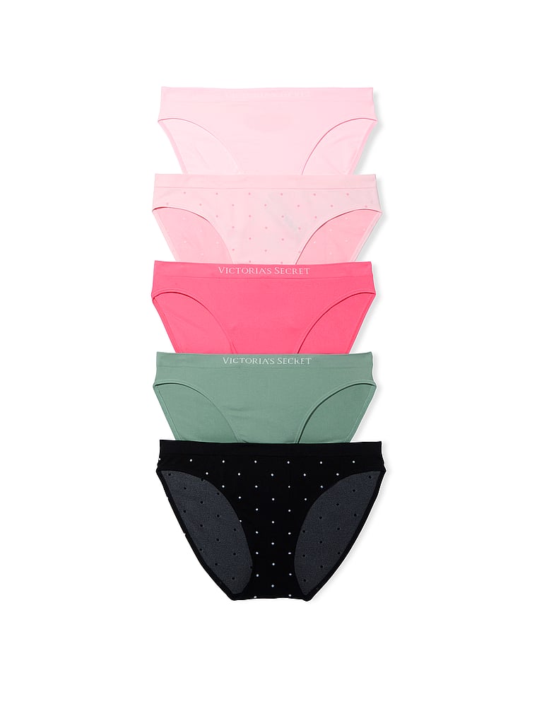 Victoria's Secret, Victoria's Secret 7-Pack Seamless Bikini Panties, Multi, offModelFront, 1 of 1