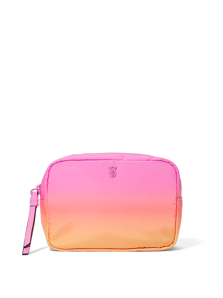 Victoria's Secret, Victoria's Secret Boxy Case Makeup Bag, Pink Ombre, onModelFront, 1 of 3