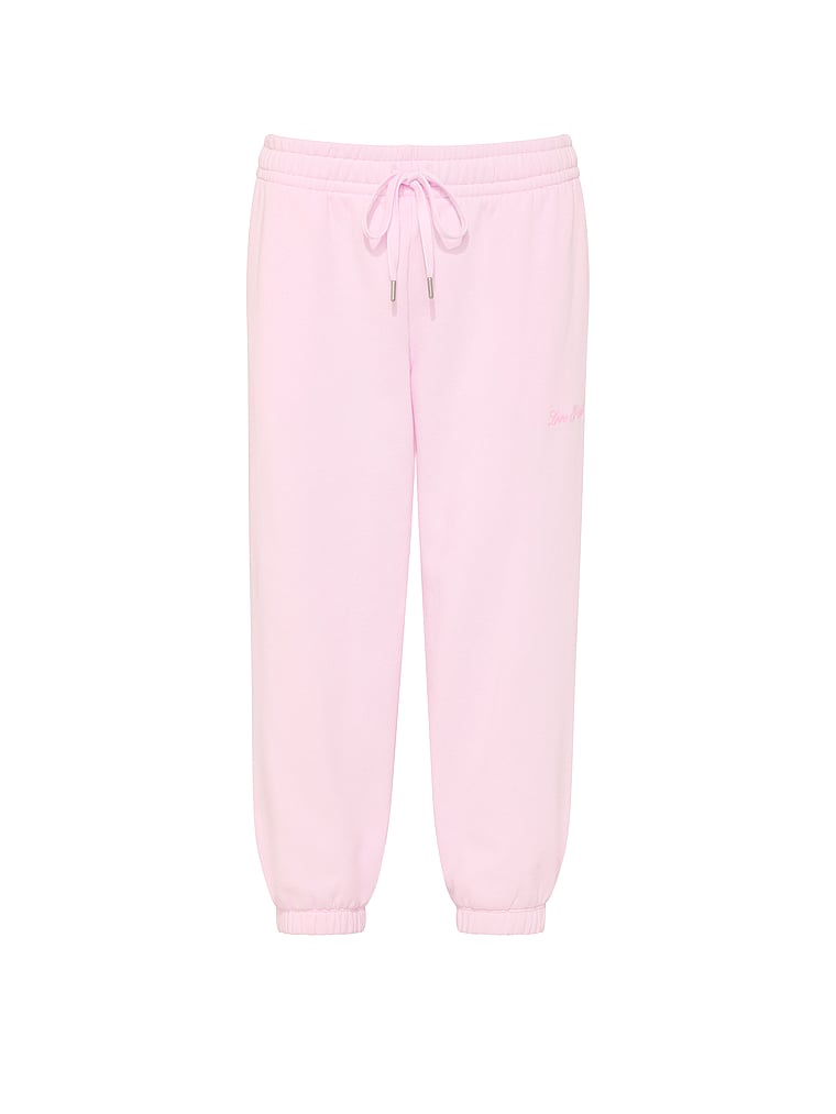 PINK Campus Fleece™ Capri Jogger Sweatpants, Pink Tulip, offModelFront, 3 of 3