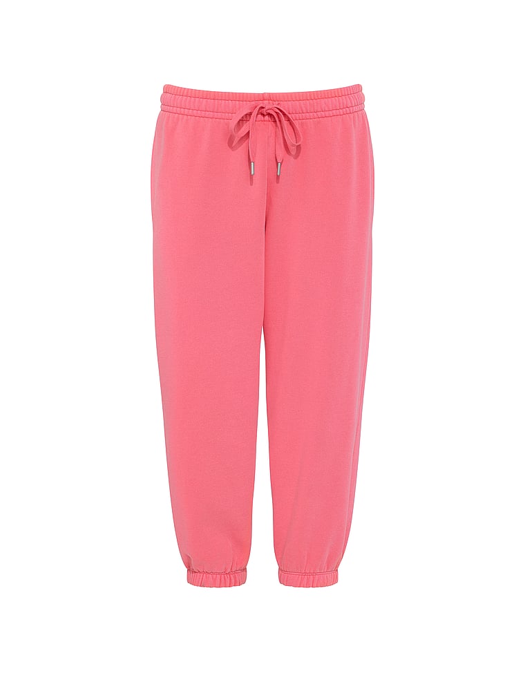 PINK Campus Fleece™ Capri Jogger Sweatpants, Vivid Pink, offModelFront, 3 of 3
