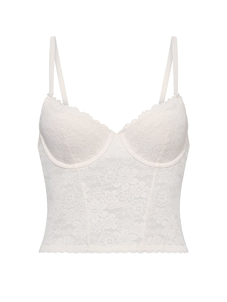 PINK Wink PINK Wink™ Lightly Lined Scoop Corset Top, Coconut White, offModelFront, 3 of 4