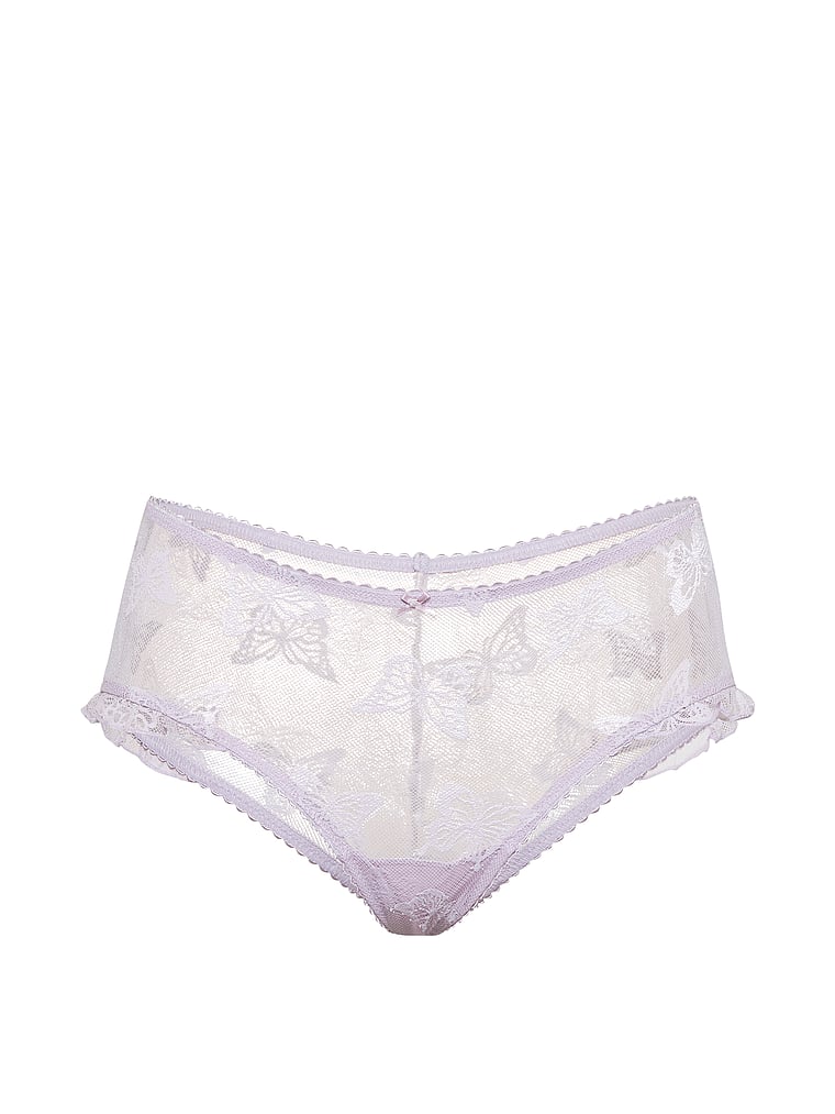 Victoria's Secret, The Lacie Lace Cheeky Panty, Purple, offModelFront, 3 of 3