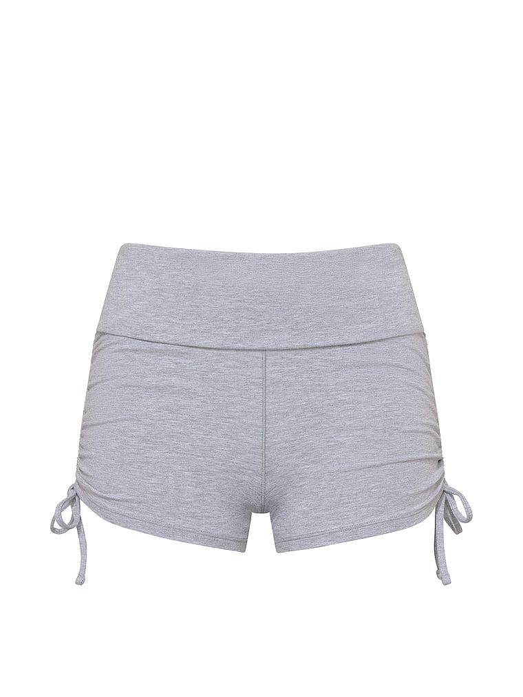 Buy All-Day Cotton™ Foldover Ruched Micro Shorts, Medium Heather