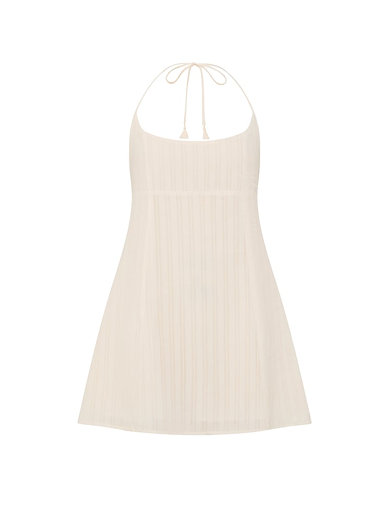 PINK Halter Corset Dress, Winter White, offModelFront, 3 of 3