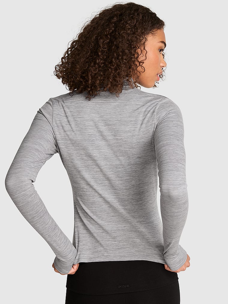 PINK Relay Full-Zip Jacket, Grey Marl, onModelBack, 2 of 3