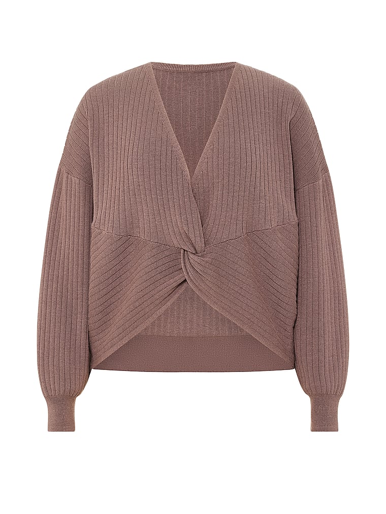 Twist Rib Knit Crop Sweater