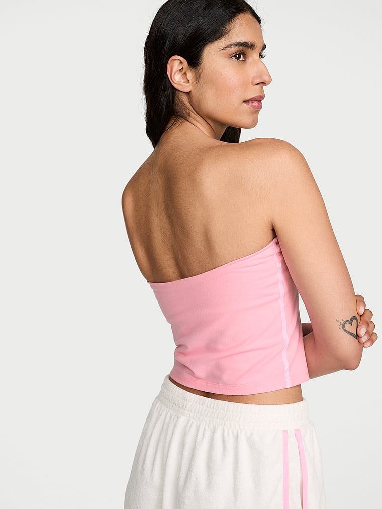 Victoria's Secret, Angel Essentials Cotton Tube Top, Washed Victoria Pink, onModelBack, 2 of 3 Anisha is 5'11" and wears Small