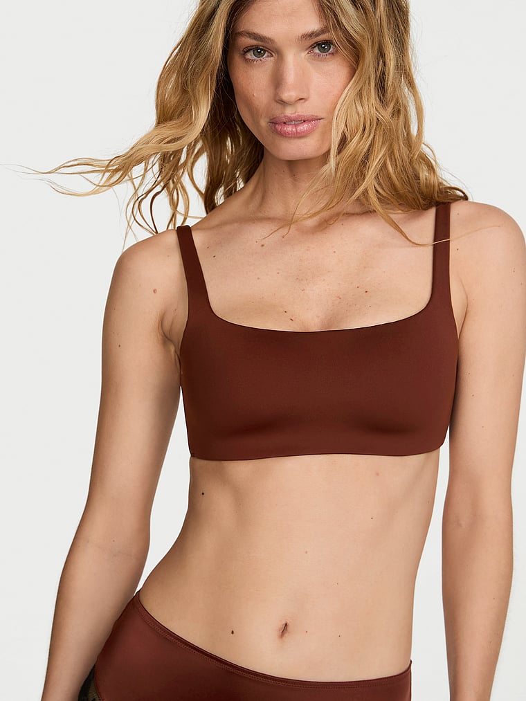 Victoria's Secret, Body by Victoria Luxe Contour Scoop Lightly Lined Bra, Cherrywood, onModelFront, 1 of 3 Maggie is 5'7" or 170cm and wears 32B or Small