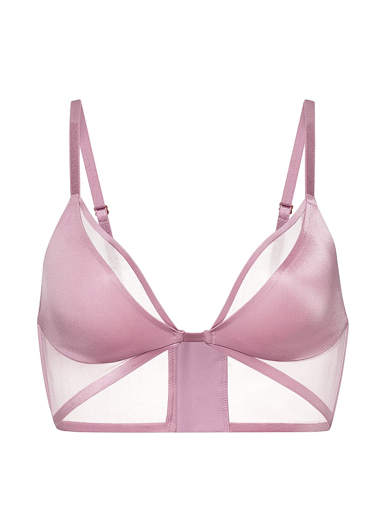 Victoria's Secret, Very Sexy Sheer Reveal Unlined Modern Bralette, Dusk Rose, offModelFront, 3 of 3