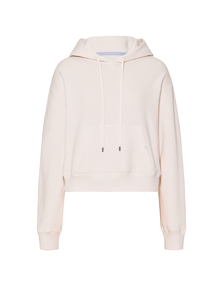 Victoria's Secret, Angel Essentials Popover Fleece Slit Hoodie , Coconut White, offModelFront, 3 of 3