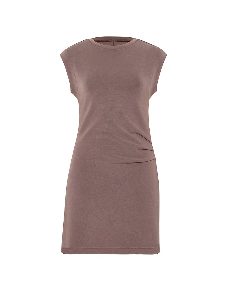 Victoria's Secret, VSX Featherweight Knit Mini Dress, Cloudy Grey, offModelFront, 3 of 3